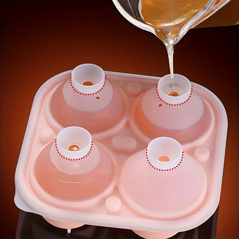 1pc 4 Grids Rose Ice Cube Mold, Multifunctional Chocolate, Jelly, Ice Cube Tray, RV Party Kitchen Refrigerator Supplies, for Bakery