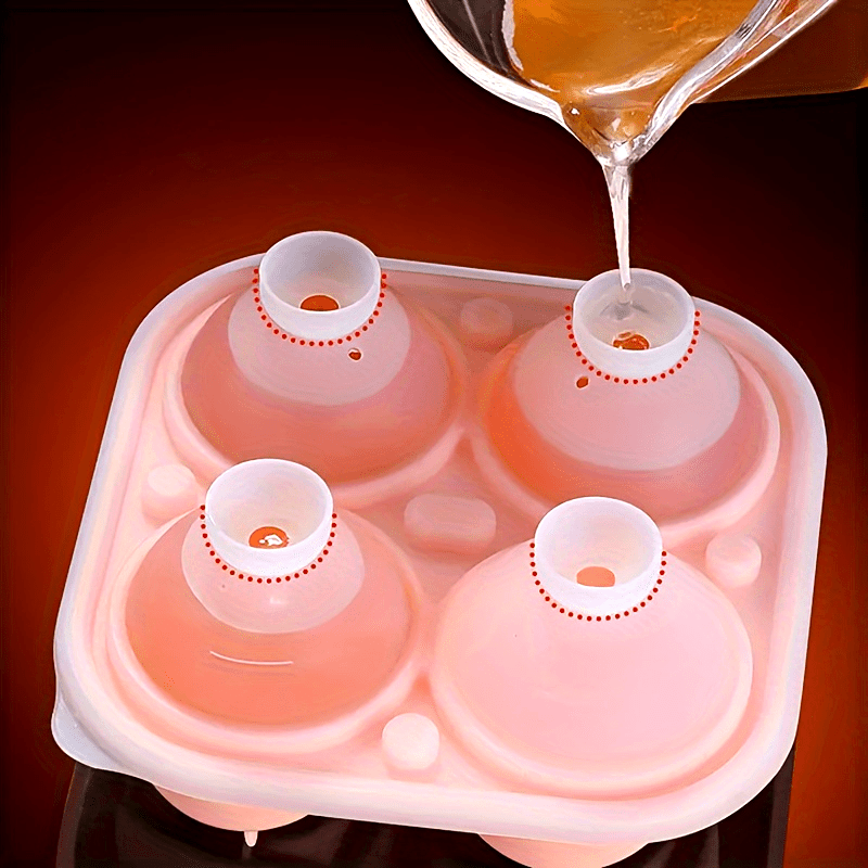 1pc 4 Grids Rose Ice Cube Mold, Multifunctional Chocolate, Jelly, Ice Cube Tray, RV Party Kitchen Refrigerator Supplies, for Bakery