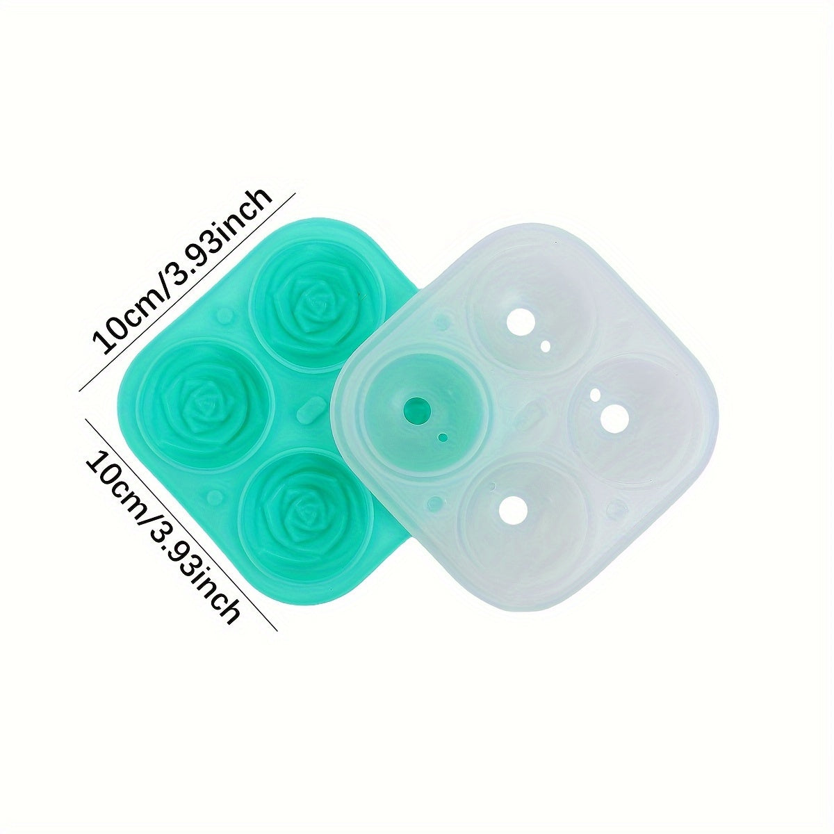 1pc 4 Grids Rose Ice Cube Mold, Multifunctional Chocolate, Jelly, Ice Cube Tray, RV Party Kitchen Refrigerator Supplies, for Bakery