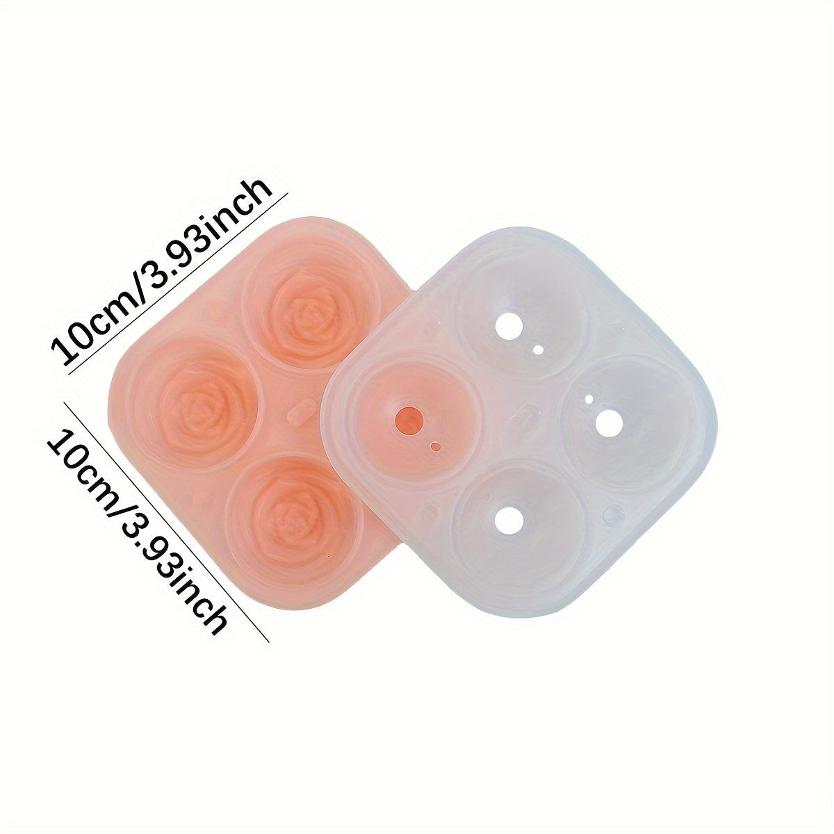 1pc 4 Grids Rose Ice Cube Mold, Multifunctional Chocolate, Jelly, Ice Cube Tray, RV Party Kitchen Refrigerator Supplies, for Bakery